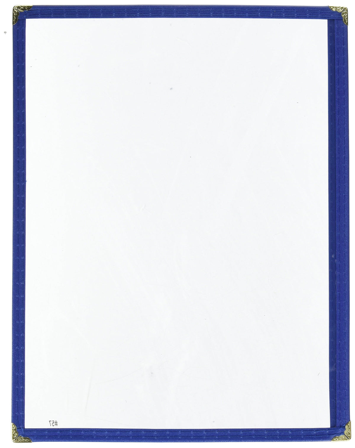 Winco 12" x 9.5" / Single / Blue Menu Covers