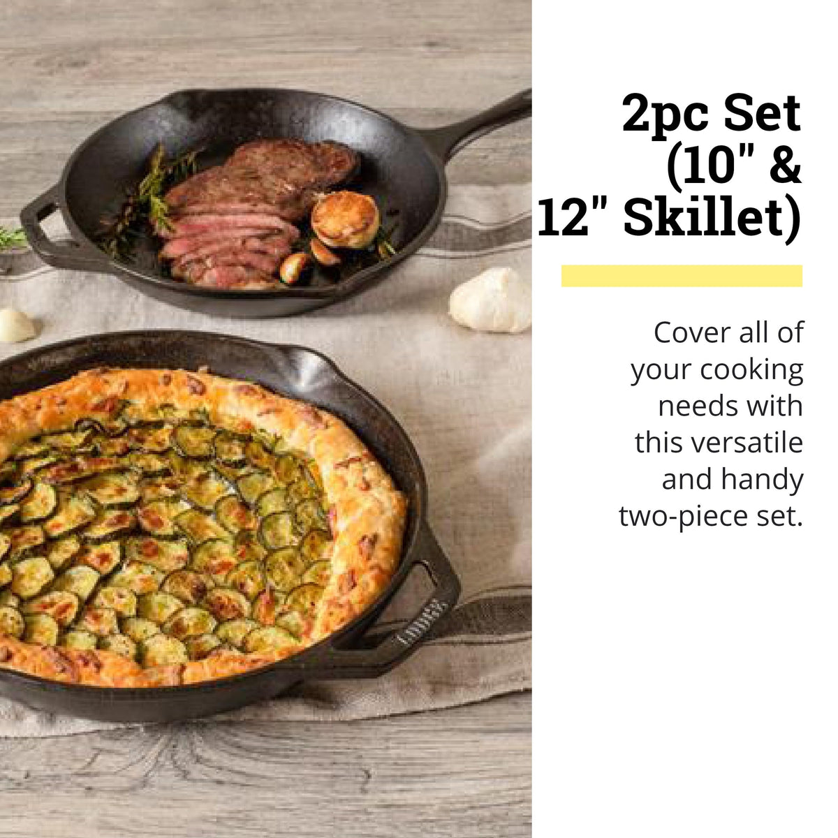 Lodge 10" & 12" (Pack of 2) / Black / 1.0 pounds Skillets