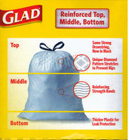 Tall Kitchen Drawstring Trash Bags With Reinforcing Bands 13 Gal 60 Ct by Glad – 1 Count (Pack of 60), 13.0 gallons, Plastic, White, Pack of 60