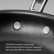Thomas Keller Insignia by - TITUM Nonstick 8.5" Sauté Pan by Hestan – Frying Pan (8.5-inch), 8.5 cubic_inches, Stainless Steel, Silver, Model 31027