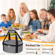 MIAOJIE Insulated Round Food Carrier, Single Layer, Gray