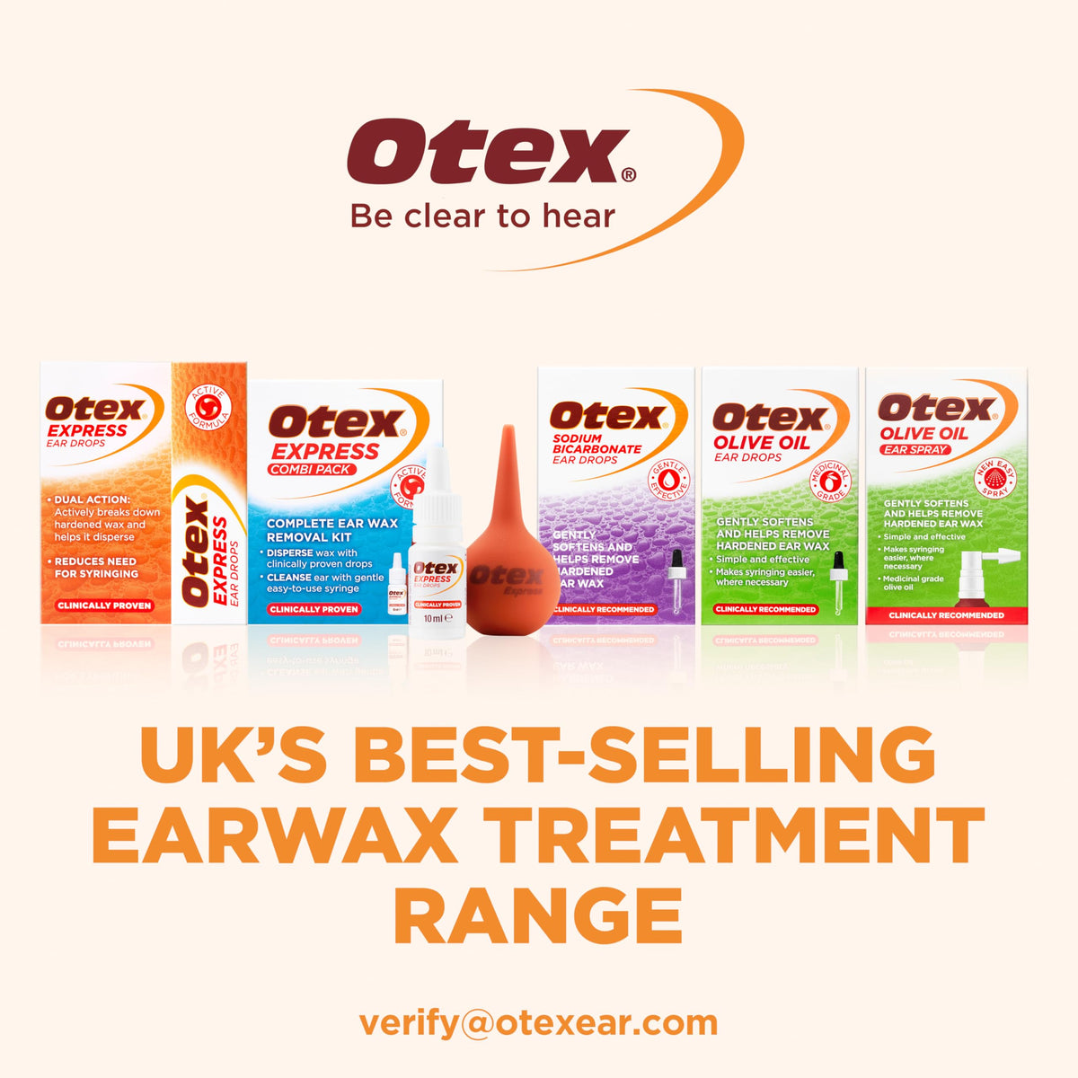 Express Ear Drops for Hardened Ear Wax by OTEX – 0.34 Fl Oz (Pack of 1), Model 100083