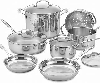Cuisinart Chef’s Classic™ Stainless Steel Cookware Set | 11-piece: Saucepans, Frying Pans, Stockpot, Steamer | Induction-Ready, Aluminium-encapsulated Base | Cool Grip™ Handles
