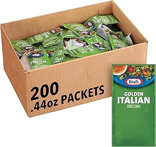 Good Seasons Kraft Single Serve Salad Dressing, 200 ct Casepack, Golden Italian | Single-Serve Salad Dressing Packets, Perfect for On-the-Go Salads & Snacks, with Convenience & Portability