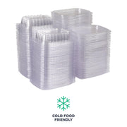 Compostable 8oz Clear Rectangular Deli Containers With Lids by ECO PRODUCTS – 8oz, 8 ounces, PLA Plastic, Clear, Pack of 300