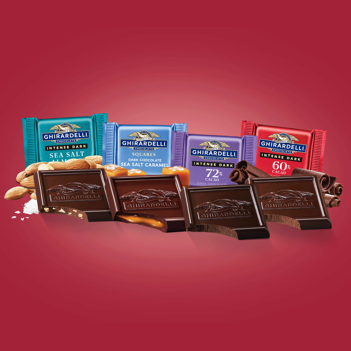 Dark Assorted Squares Bag by Ghirardelli – 14.86 Ounce (Pack of 1)