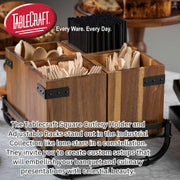 Industrial Collection Adjustable Cutlery Holder Rack by Tablecraft – Wood, Black, Model 10075
