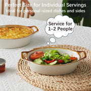 ONEMORE Oval Ceramic Au Gratin Dishes, 20 oz, Set of 4, Creamy White