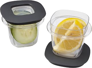 Rubbermaid Premier Easy Find Lids Food Storage Containers, 0.5 Cup, Gray, 2 Count