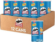 Pringles Potato Crisps Chips, Lunch Snacks, On-The-Go Snacks, Grab n' Go, Salt and Vinegar (12 Cans)