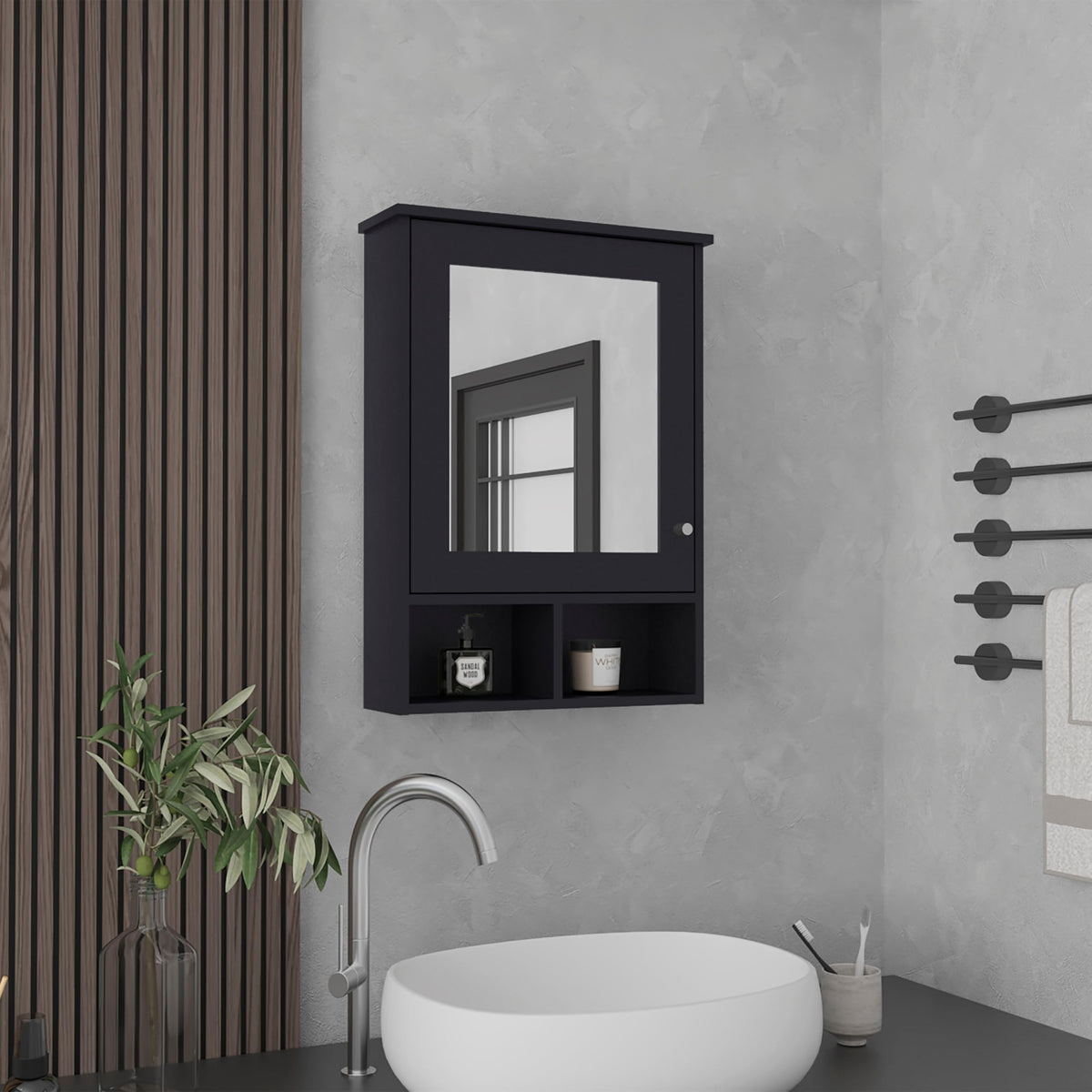 Tuhome Black Wenge / Modern / 1 Medicine Cabinets