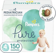 Diapers Size 4, 150 Count - Pampers Pure Protection Disposable Diapers