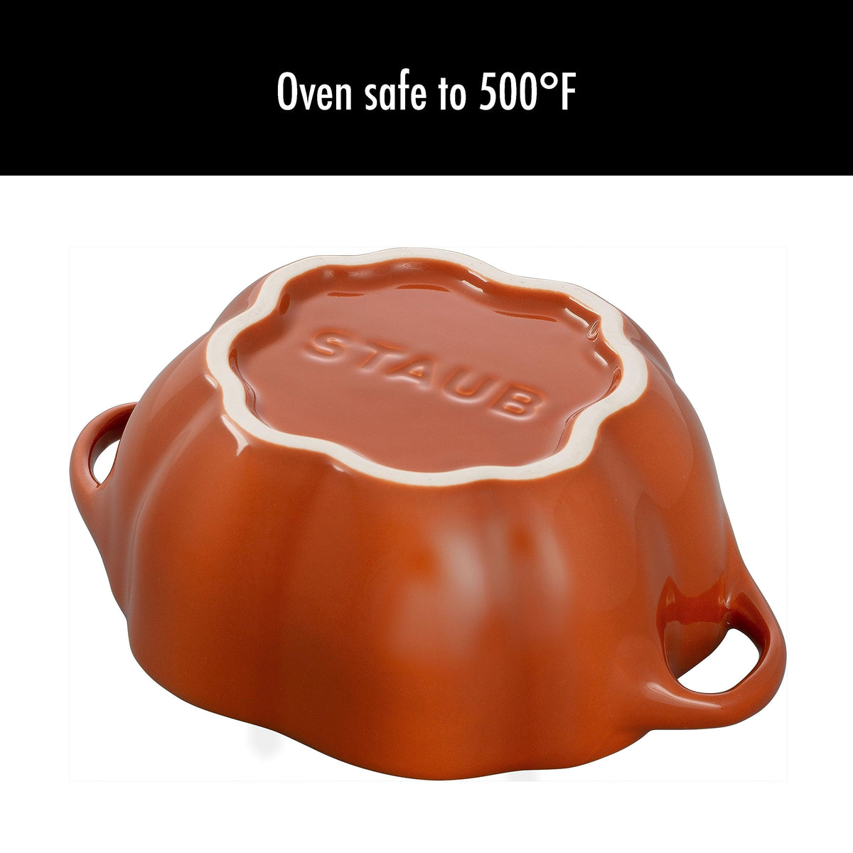 Ceramic 16-oz Petite Pumpkin Cocotte - Burnt Orange by STAUB – 0.5-qt, 0.473176 liters, Ceramic, Burnt Orange, Model 40511-555