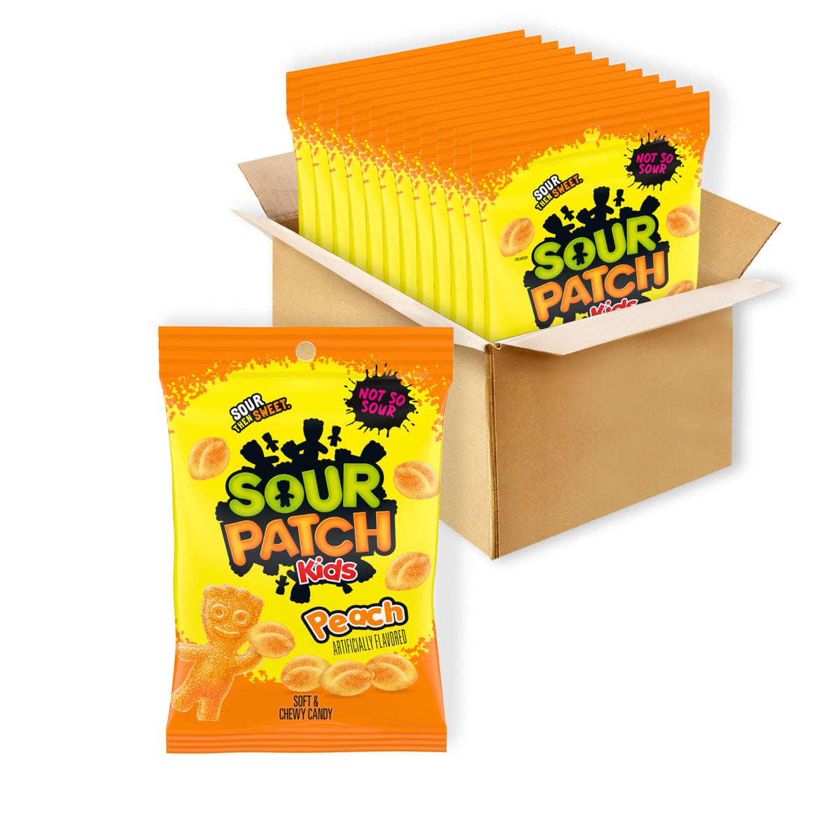 Peach Soft & Chewy Gummy Candy by Sour Patch Kids – 8 Ounce (Pack of 12), Peach, Pack of 12