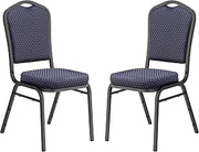 (2 Pack) National Public Seating 300 Series Deluxe Fabric Upholstered Stack Chair, Diamond Navy