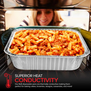 Stock Your Home 10 Pack / Silver / Pans W/Lids. Disposable Cookware