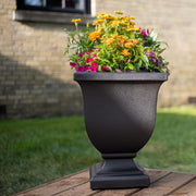 Inc. Augusta 20in Tall Planter - Black - 15in L x 15in W x 20in H - with Built-in Water Reservoir () by Mayne – 20in, 6 gallons, Polyethylene (PE), Black, Model 5893-B