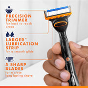 Fusion5 Power 5-Blade Razor Blade Refills for Men with Precision Trimmer by Gillette – 10 Count (Pack of 1), Orange