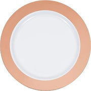 Creative Converting Rose Gold Rim Plastic Plates, 9"