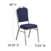 Hercules Crown Back Stackable Banquet Chair by Flash Furniture – Set of 4, Terylene, Oriented Strand Board, Plastic, Foam, Metal, Fabric, Model 4-FD-C01-S-2-GG