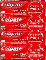 Colgate Optic White Stain Fighter Whitening Toothpaste, Mint, 3.8 Ounce (Pack of 24)