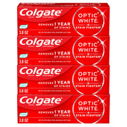 Optic White Stain Fighter Whitening Toothpaste by Colgate – 3.8 Ounce (Pack of 4), White, Pack of 4, Model 61057377