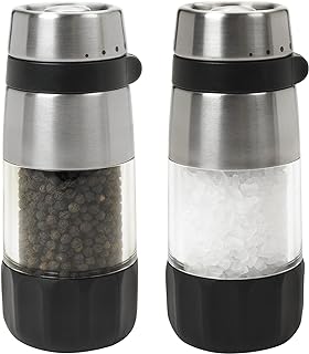 OXO Salt and Pepper Grinder Set, Stainless Steel