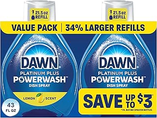 Dawn Powerwash Lemon Dish Spray, Liquid Dish Soap 2 Refills, 43 Fl Oz