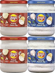 Lay's Dip Variety Pack, French Onion & Smooth Ranch, 15 Oz Jars, 4 Count