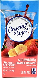 Crystal Light Strawberry Orange Banana Drink Mix, 12-Quart 2.4-Ounce Canister (Pack of 5)
