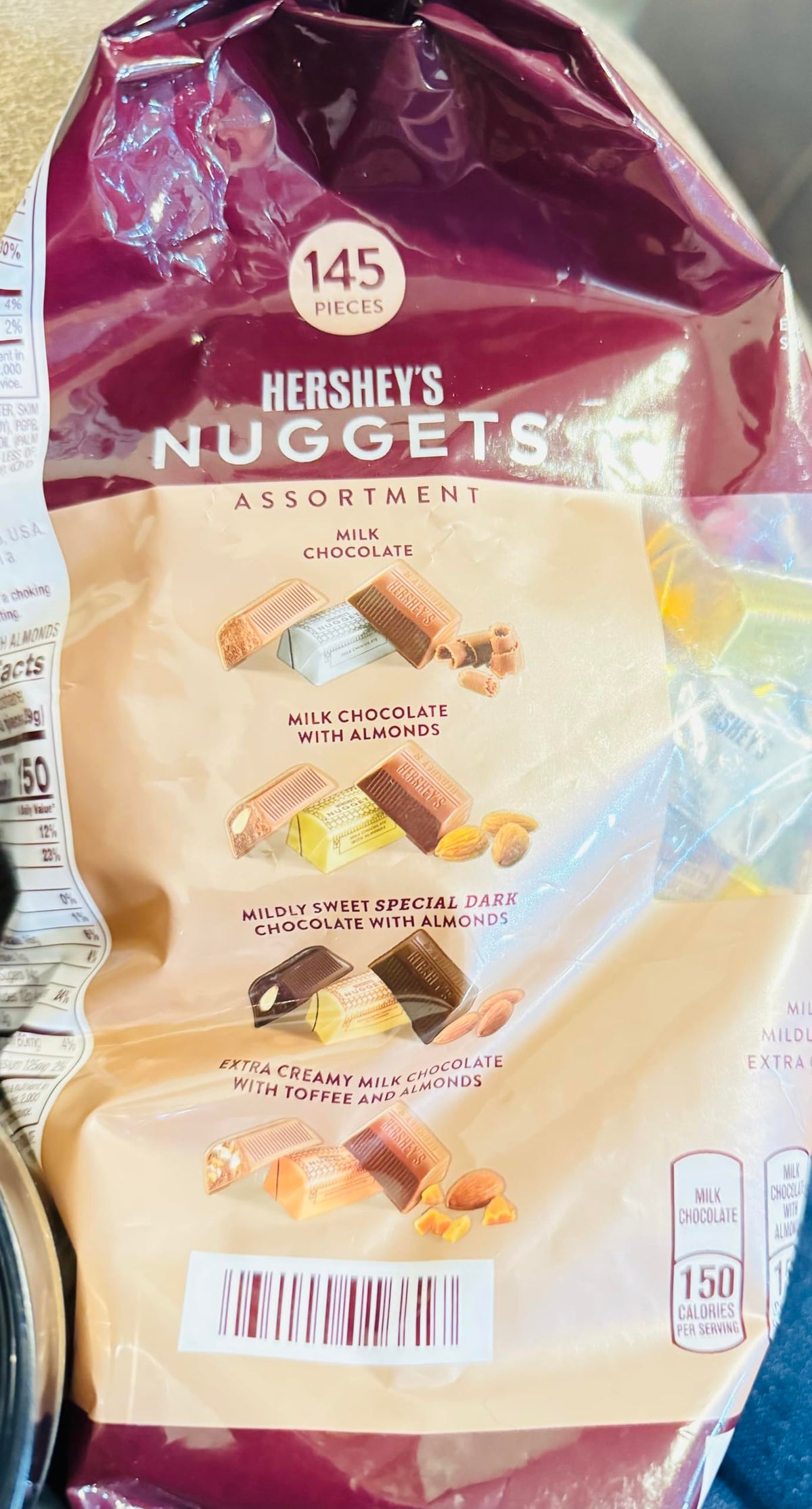 Nuggets Chocolate-Assortment 145pcs -52 Oz Bag by HERSHEY'S – 0.36 Ounce (Pack of 145), Pack of 145, Model 1838281