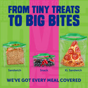Lunch Trio Food Storage Bags Variety Pack by Ziploc – 7.75 inches x 2.969 inches x 6.875 inches, Plastic, Purple, Model 394537