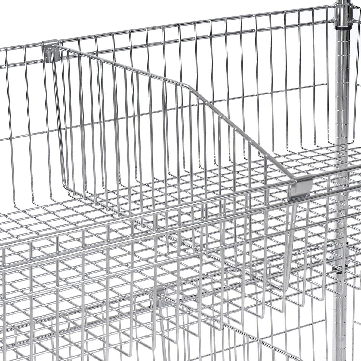 Optional Dividers for Wire Baskets Size: 1" H x 18" W x 11" D by Nexel – 18"L x 0.5"W x 10"H, Alloy Steel, Chrome, Model WBD18C