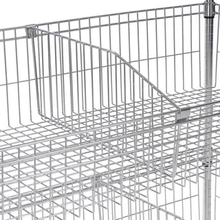 Optional Dividers for Wire Baskets Size: 1" H x 18" W x 11" D by Nexel – 18"L x 0.5"W x 10"H, Alloy Steel, Chrome, Model WBD18C