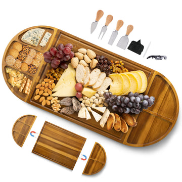 NAGAWOOD Acacia Charcuterie Board Set, 30 x 13 Inch Extra Large, Wood