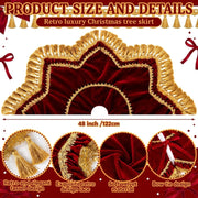 Roowest Velvet Christmas Tree Skirt, 48 Inch Octagon, Classic