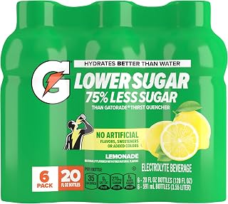 Gatorade, Lower Sugar Lemonade Electrolyte Beverage, 6 Count