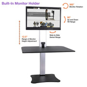 Victor Single Monitor / Black W/Aluminum / Modern Monitor Stands
