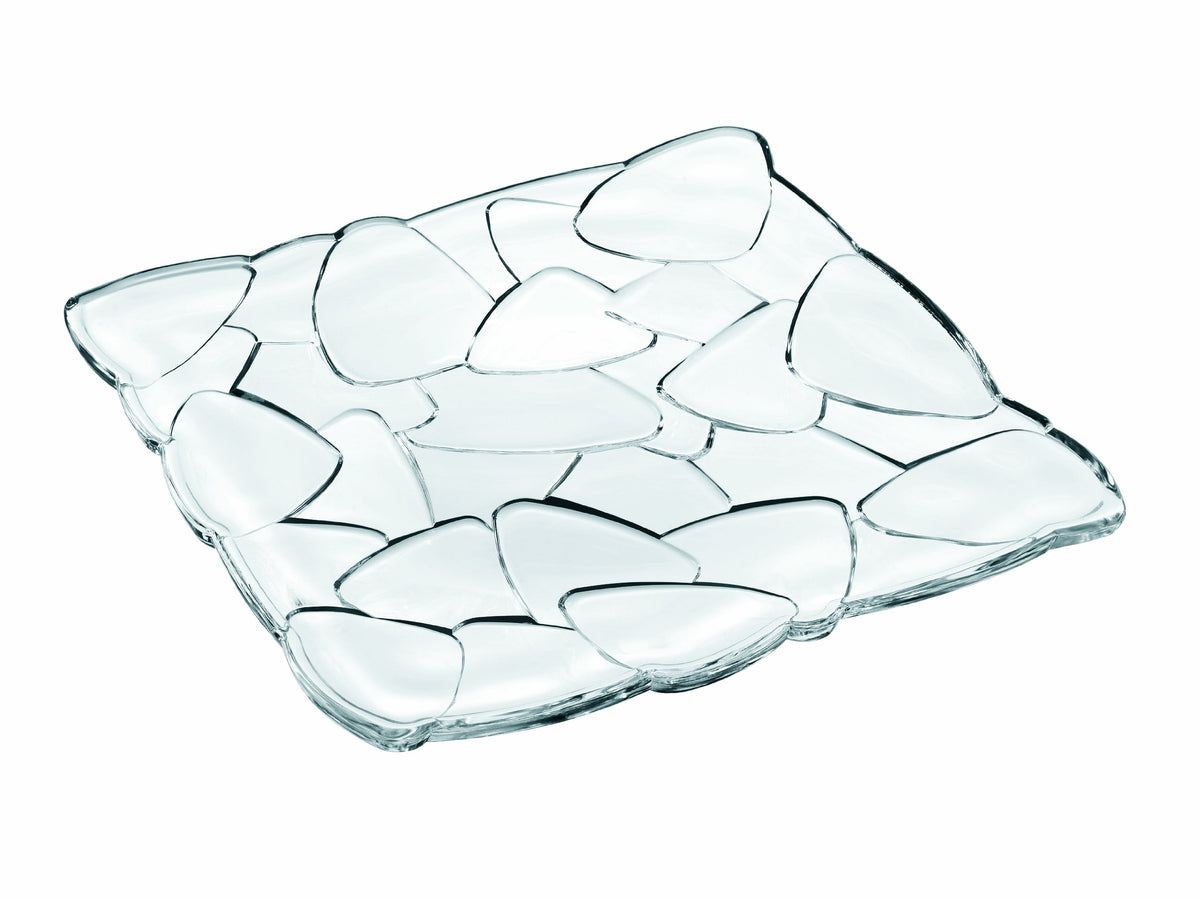 Petals Square 11" Plate by Nachtmann – Square Plate, Transparent, Pack of 2, Model 88334