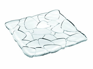 Petals Square 11" Plate by Nachtmann – Square Plate, Transparent, Pack of 2, Model 88334