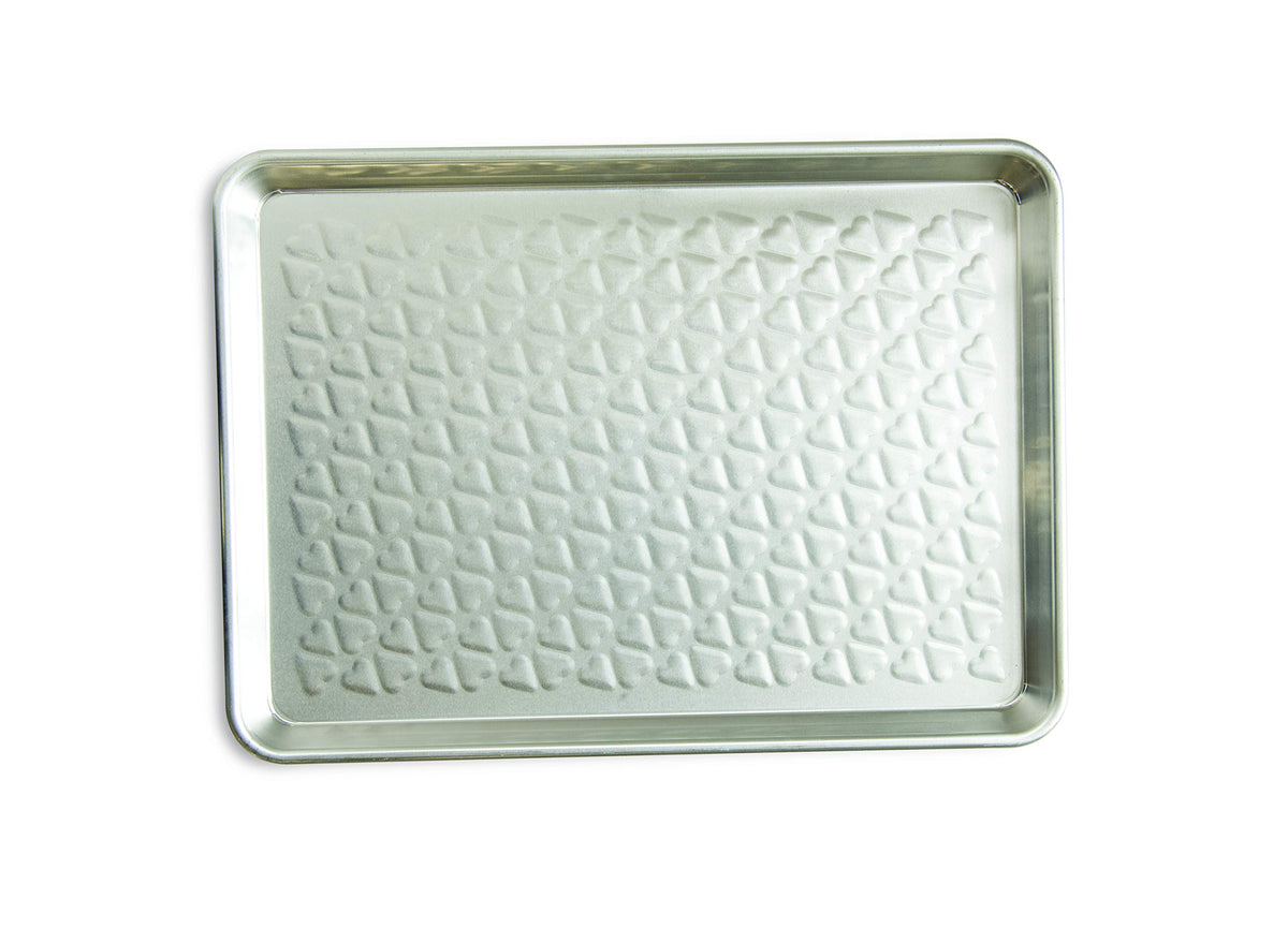 Nordic Ware Embossed Heart / Half Sheet / Silver Baking & Cookie Sheets