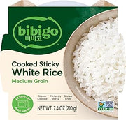 bibigo Korean Sticky White Rice, Microwavable, Zero Trans Fat, 7.4 Ounce (Pack of 1)