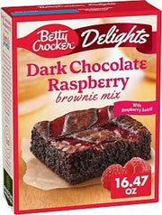 Betty Crocker Delights Dark Chocolate Raspberry Brownie Mix, 16.47 oz (Pack of 8)