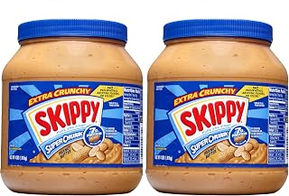 SKIPPY SUPER CHUNK Extra Crunchy Peanut Butter, 64 Ounce (Pack of 2)