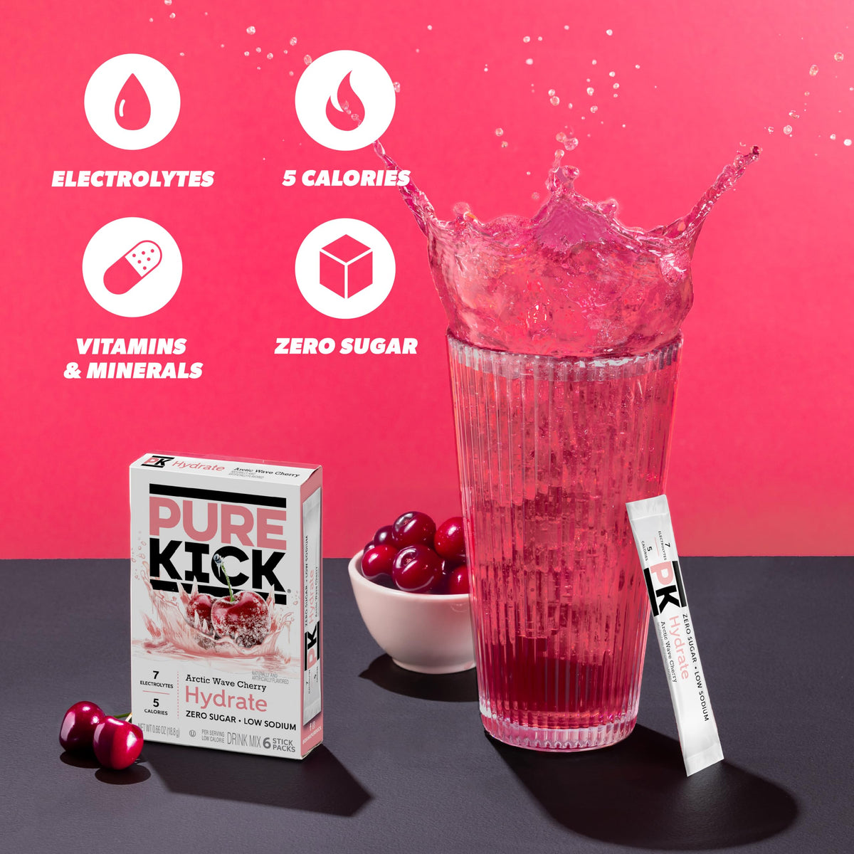 Hydration Singles To Go Drink Mix by PURE KICK – 0.11 Ounce (Pack of 72)
