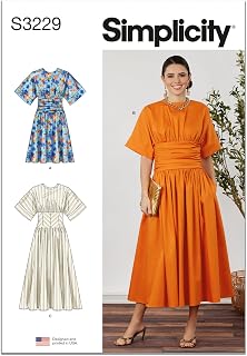 Simplicity S3229 Women's Midi Dress Sewing Pattern, Two Lengths, Sizes 20W-30W