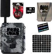 Spartan AT&T GoCam White Flash 4G LTE Wireless Trail Camera with Steel Security Lock Box, Spartan 12V Solar Panel Trail Camera Charger, Locking Cable and 32GB SD Card
