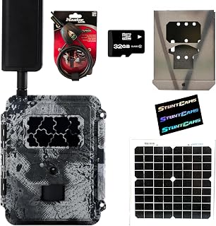 Spartan AT&T GoCam White Flash 4G LTE Wireless Trail Camera with Steel Security Lock Box, Spartan 12V Solar Panel Trail Camera Charger, Locking Cable and 32GB SD Card