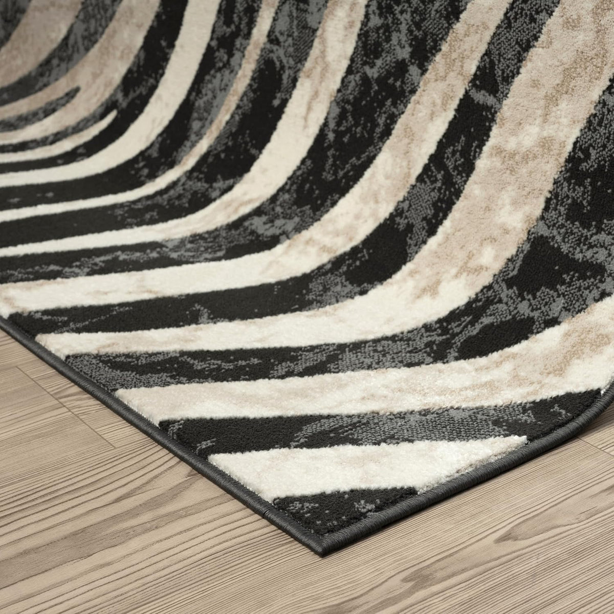 Terra Area Rug for Living Room by Abani – 9' x 12' (Rectangular), Polypropylene, Grey, Model TER160A-9