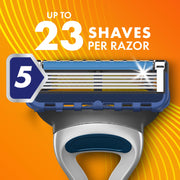 Sensor5 Men's Disposable Razors by Gillette – 4 Count (Pack of 1), Rubber, Blue